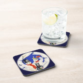 ヴィンテージスノーファミリーとドッグセットのコルクコースター コースター (右側)