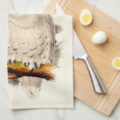 ヴィンテージスノーフクロウスケッチ キッチンタオル (四つ折り)