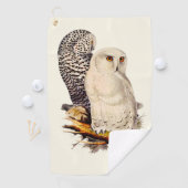 ヴィンテージスノーフクロウスケッチ ゴルフタオル (インサイチュ)