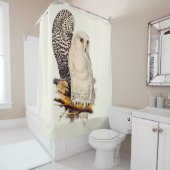 ヴィンテージスノーフクロウスケッチ シャワーカーテン (インサイチュ)