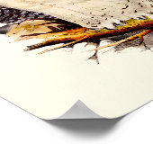 ヴィンテージスノーフクロウスケッチ ポスター (角)