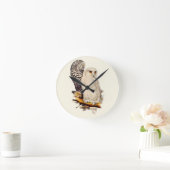 ヴィンテージスノーフクロウスケッチ ラウンド壁時計 (ホーム)