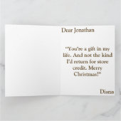 ヴィンテージスノーフクロウホリデーフォールディングカード カード (内部)