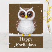 ヴィンテージスノーフクロウホリデーフォールディングカード カード (黄色い花)