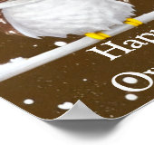 ヴィンテージスノーフクロウホリデーポスター ポスター (角)