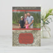 ヴィンテージスノーフレークオンチャコールフォトホリデーカード シーズンカード (スタンド正面)