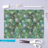 ヴィンテージスノーフレークオンティール（緑がかった色）グリーンアーキテクチャ 薄葉紙 (クラフト)