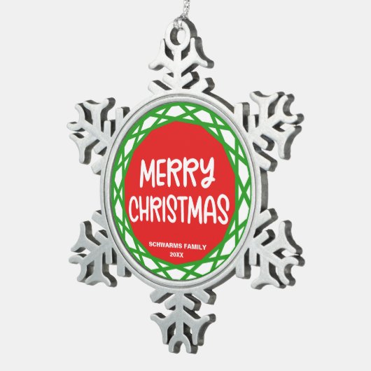 ヴィンテージスノーフレークオーナメントパーソナライズされた- Peter! スノーフレークピューターオーナメント (右)