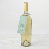 ヴィンテージスノーフレークスオンミントグリーンクリスマスホリデー ボトルネックタグ (アングル)