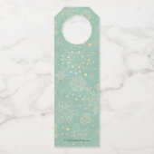 ヴィンテージスノーフレークスオンミントグリーンクリスマスホリデー ボトルネックタグ (裏面)