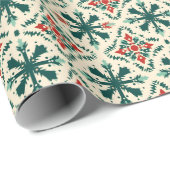 ヴィンテージスノーフレークスクリスマスプレッドラッピング紙 ラッピングペーパー (ロールコーナー)