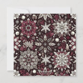 ヴィンテージスノーフレーク家族の写真クリスマス シーズンカード (裏面)