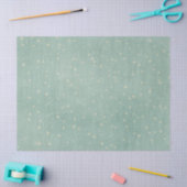 ヴィンテージスノーフレーク水玉模様ティール(緑がかった色)素朴な冬 薄葉紙 (クラフト)