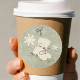 ヴィンテージスノーフレーク氷滑りヴィンテージウィンターグリーン ラウンドシール