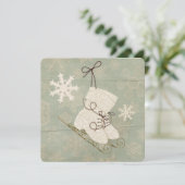 ヴィンテージスノーフレーク氷滑りヴィンテージウィンターグリーン 招待状 (スタンド正面)