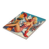 ヴィンテージスノーボードピンアップ タイル (側面)