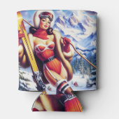 ヴィンテージスノーボードピンアップ 缶クーラー (裏面)