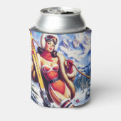 ヴィンテージスノーボードピンアップ 缶クーラー (缶裏面)