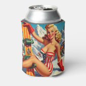 ヴィンテージスノーボードピンアップ 缶クーラー (缶裏面)