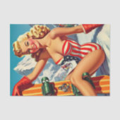 ヴィンテージスノーボードピンアップ 薄葉紙 (正面)