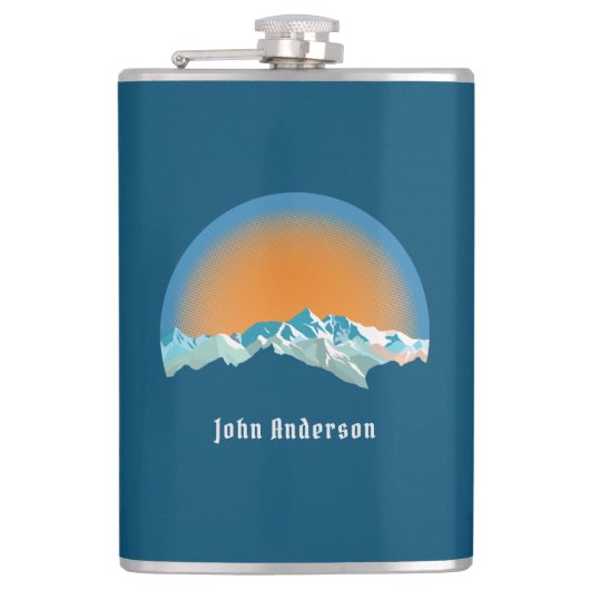 ヴィンテージスノーマウンテンピーク フラスク (正面)