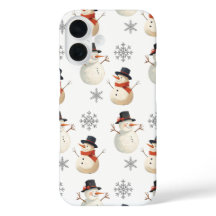 ヴィンテージスノーマンクリスマススノーフレークiPhoneケース