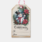 ヴィンテージスノーマンクリスマス ギフトタグ (正面)