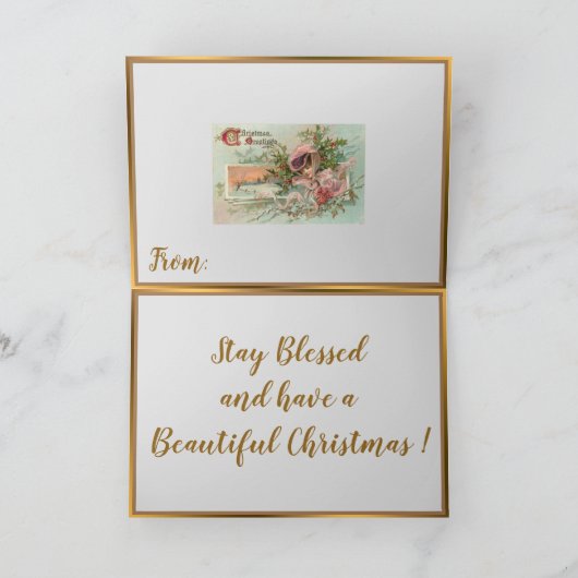 ヴィンテージスノーレディとクリスマスのミスタントー シーズンカード (内部)