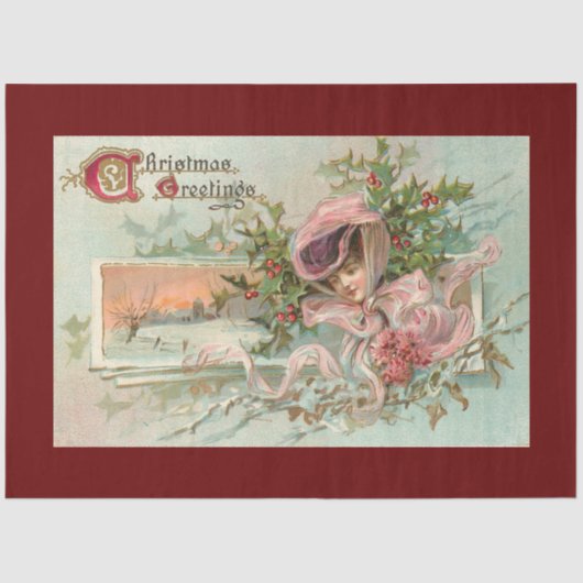 ヴィンテージスノーレディとクリスマスのミスタントー 薄葉紙 (正面)