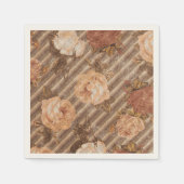ヴィンテージスパイス銅バラ |ピーチと焦げたオレンジ スタンダードカクテルナプキン (正面)