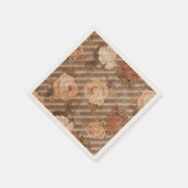 ヴィンテージスパイス銅バラ |ピーチと焦げたオレンジ スタンダードカクテルナプキン (角)