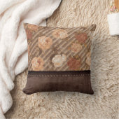 ヴィンテージスパイス銅バラ |レザー素朴フェイク クッション (ブランケット)