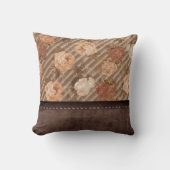 ヴィンテージスパイス銅バラ |レザー素朴フェイク クッション (正面)