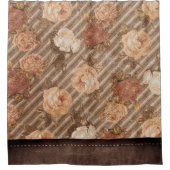 ヴィンテージスパイス銅バラ |レザー素朴フェイク シャワーカーテン (正面)