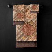 ヴィンテージスパイス銅バラ |レザー素朴フェイク バスタオルセット