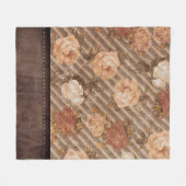 ヴィンテージスパイス銅バラ |レザー素朴フェイク フリースブランケット (正面(横))