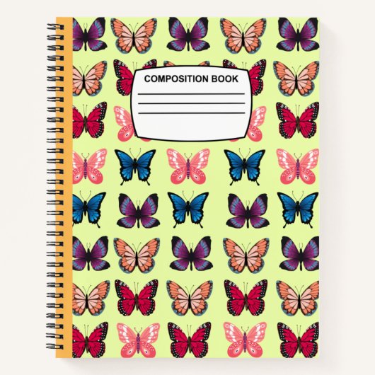 ヴィンテージスパイラル蝶の組成 ノートブック (正面)