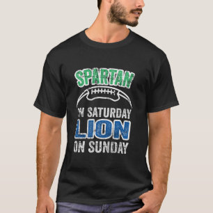 ヴィンテージスパルタンの土曜日のライオンの日曜日おもしろいD Tシャツ