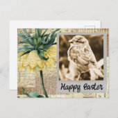 ヴィンテージスパローイースターコラージポストカード ポストカード (正面/裏面)