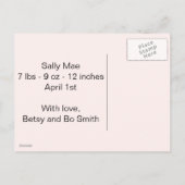 ヴィンテージスパローベビー 案内ポストカード (裏面)