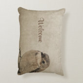 ヴィンテージスパロー装飾用クッション アクセントクッション (裏面(縦))