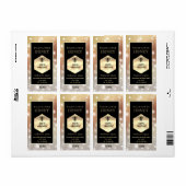 ヴィンテージスパークル金ゴールドロゴqueen bee honey jar ラベル (フルシート)