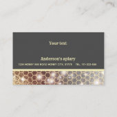 ヴィンテージスパークル金ゴールド書道蜂蜜の枝 名刺 (裏面)