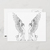 ヴィンテージスフィンクスイラストレーション ポストカード (正面/裏面)