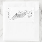 ヴィンテージスフィンクスイラストレーション 長方形シール (バッグ)