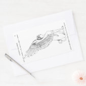 ヴィンテージスフィンクスイラストレーション 長方形シール (封筒)