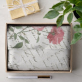 ヴィンテージスフランスのクリプトピンクのバラ 薄葉紙 (ギフト)