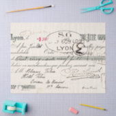 ヴィンテージスフランスのクリプトLyon Invoice Decompage 薄葉紙 (クラフト)