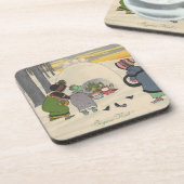 ヴィンテージスフランスのノー女の子クリスマスジョユーヌール コースター (左側)