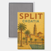 ヴィンテージスプリットクロアチアダルマティア旅行 マグネット (正面/裏面)
